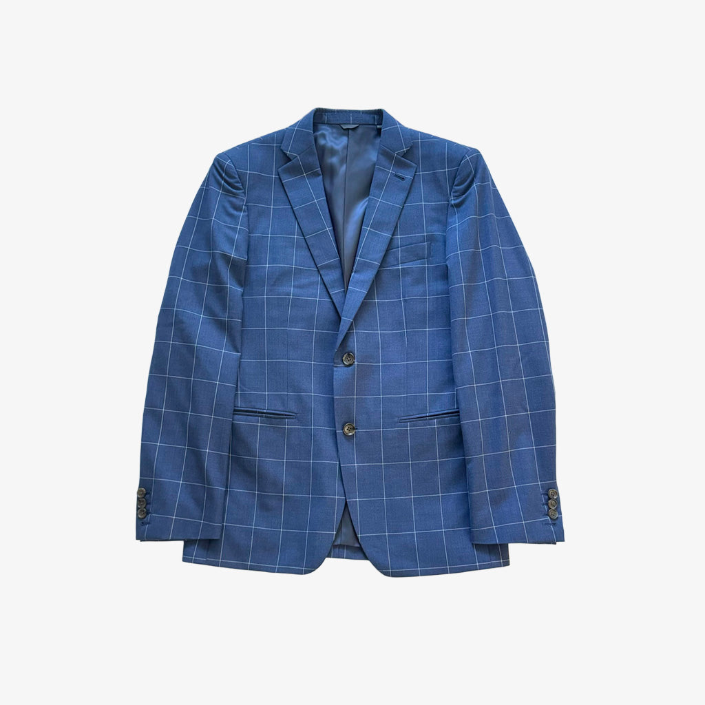 Blue Windowpane Suit Jacket