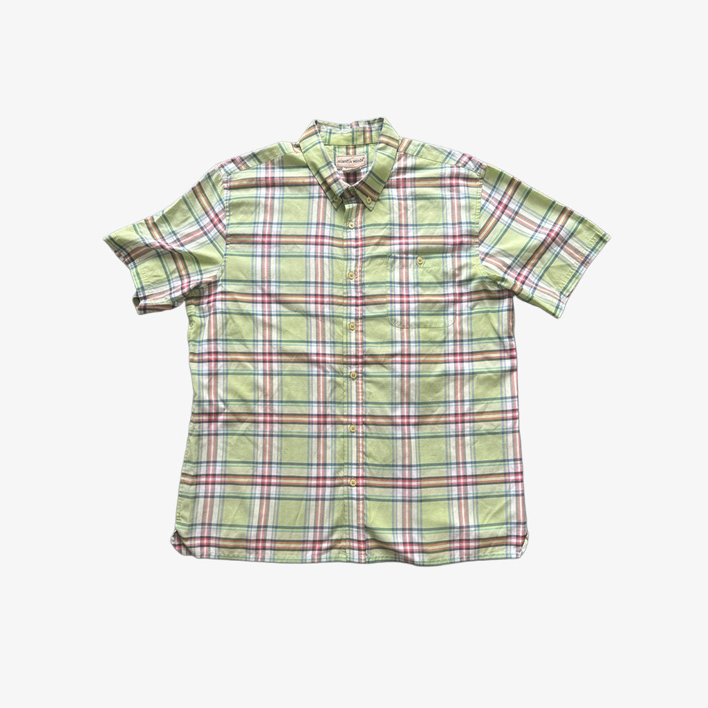 Plaid Short Sleeve Summer-weight Button Up Shirt