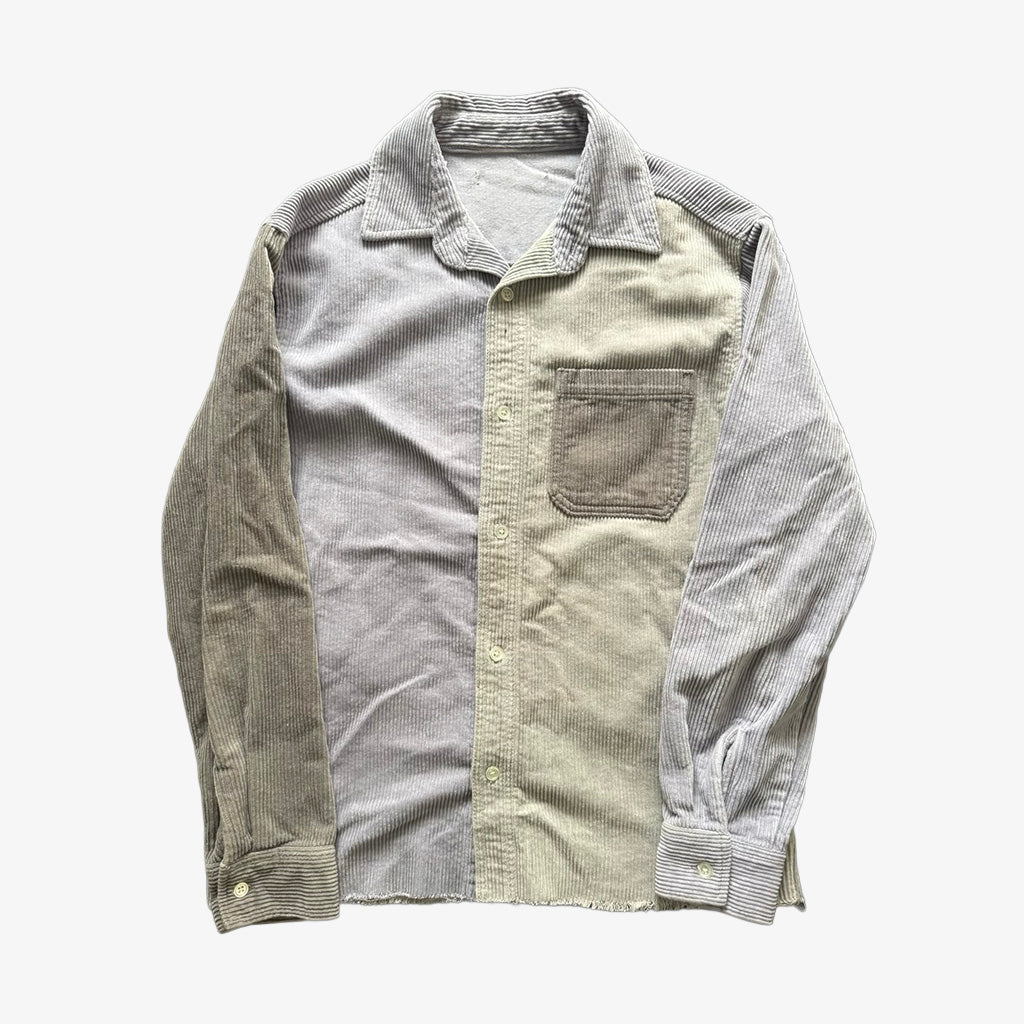 Cropped Corduroy Camp Collar Shirt