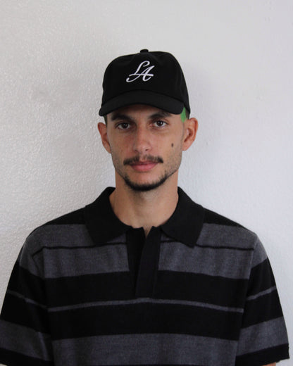 LA Script Velcro Strap Hat In Black