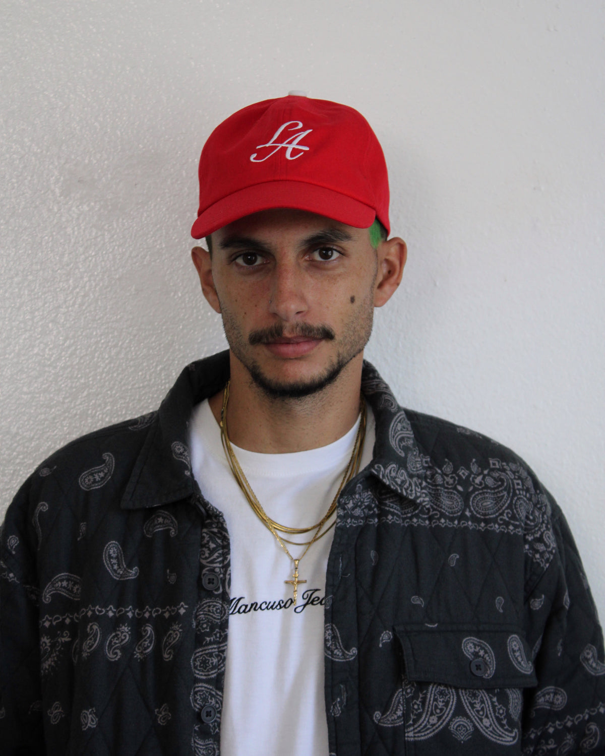 LA Script Velcro Strap Hat In Red