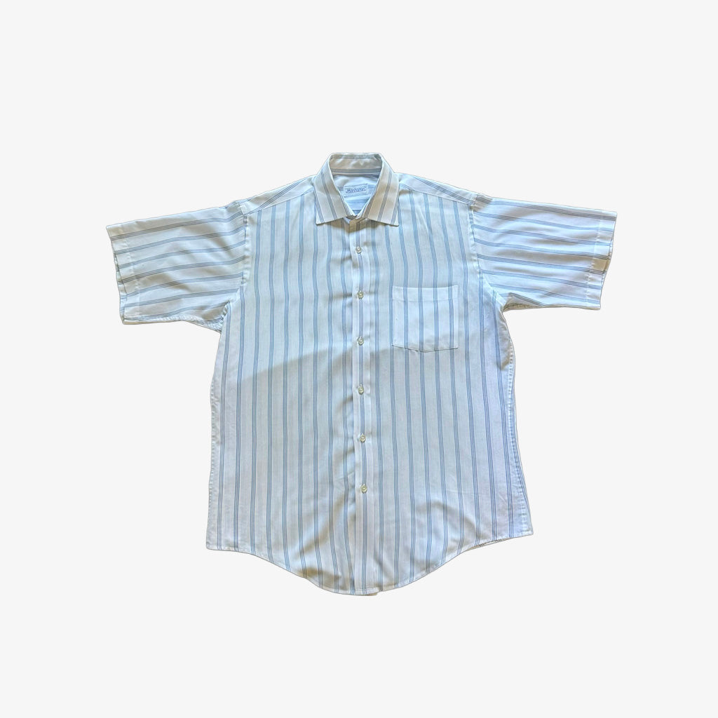 Short Sleeve Striped Button Up Shirt