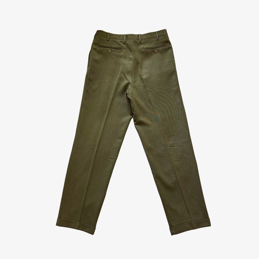 Barney’s NY Olive Wool Pleated Trousers