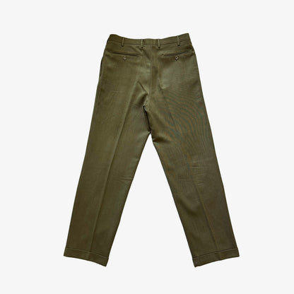 Barney’s NY Olive Wool Pleated Trousers