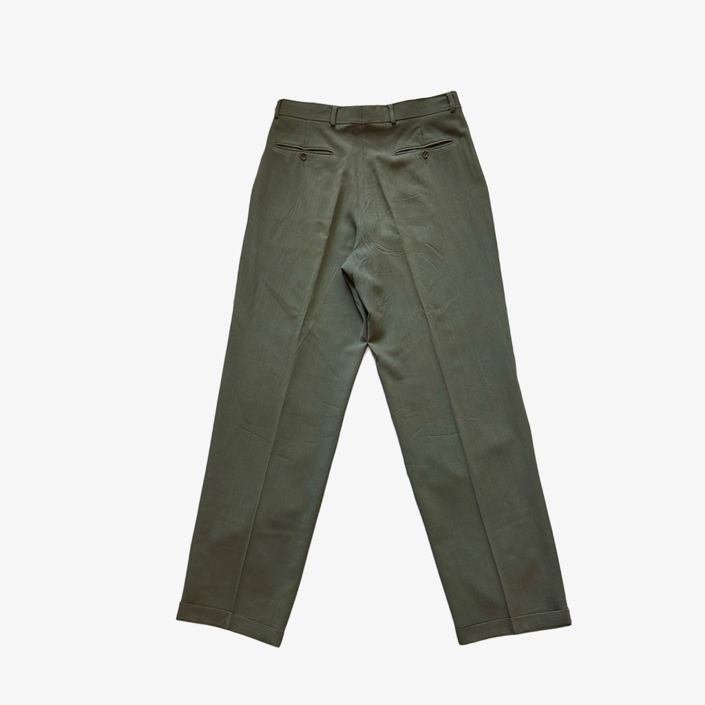 Olive Pleated Trousers