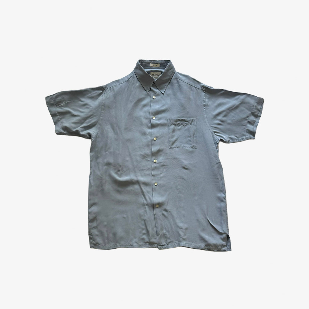Silk Short Sleeve Button Up Shirt