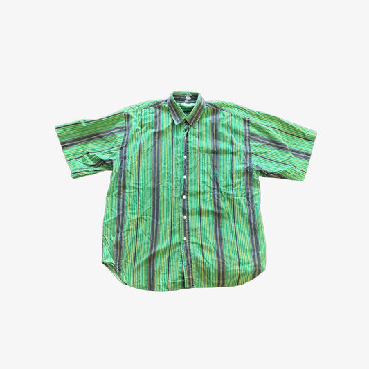 Green & Blue Short Sleeve Button Up Shirt