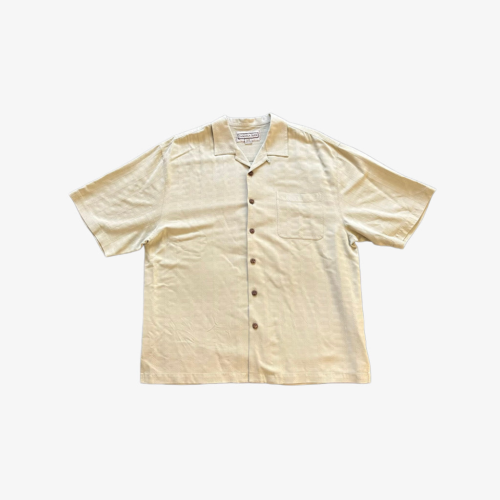 Yellow Short Sleeve Camp Collar Shirt