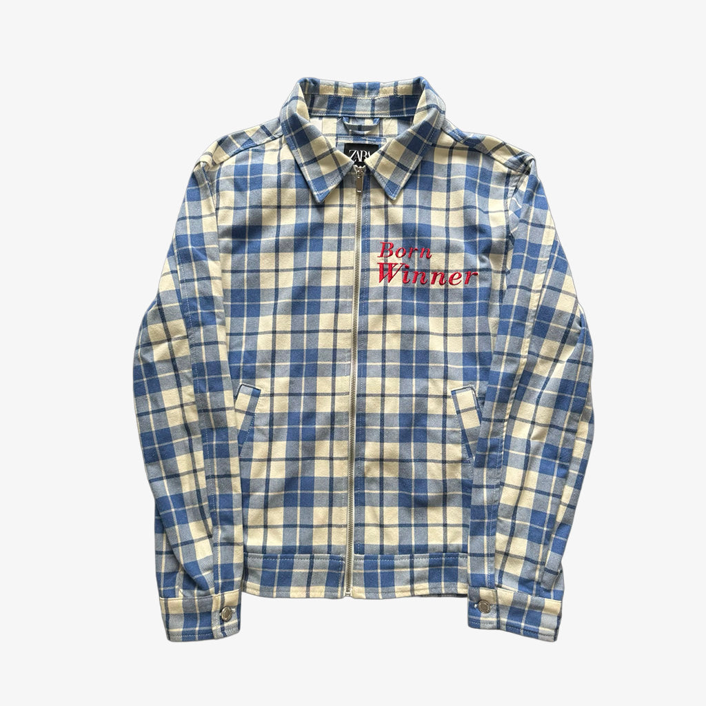 Blue & White Plaid Work Jacket