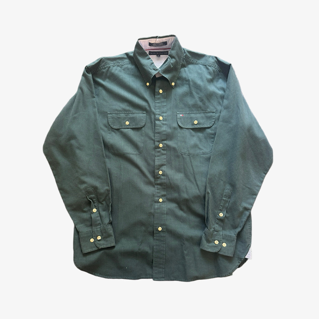 Tommy Hilfiger Green Plaid LS Button Up Shirt