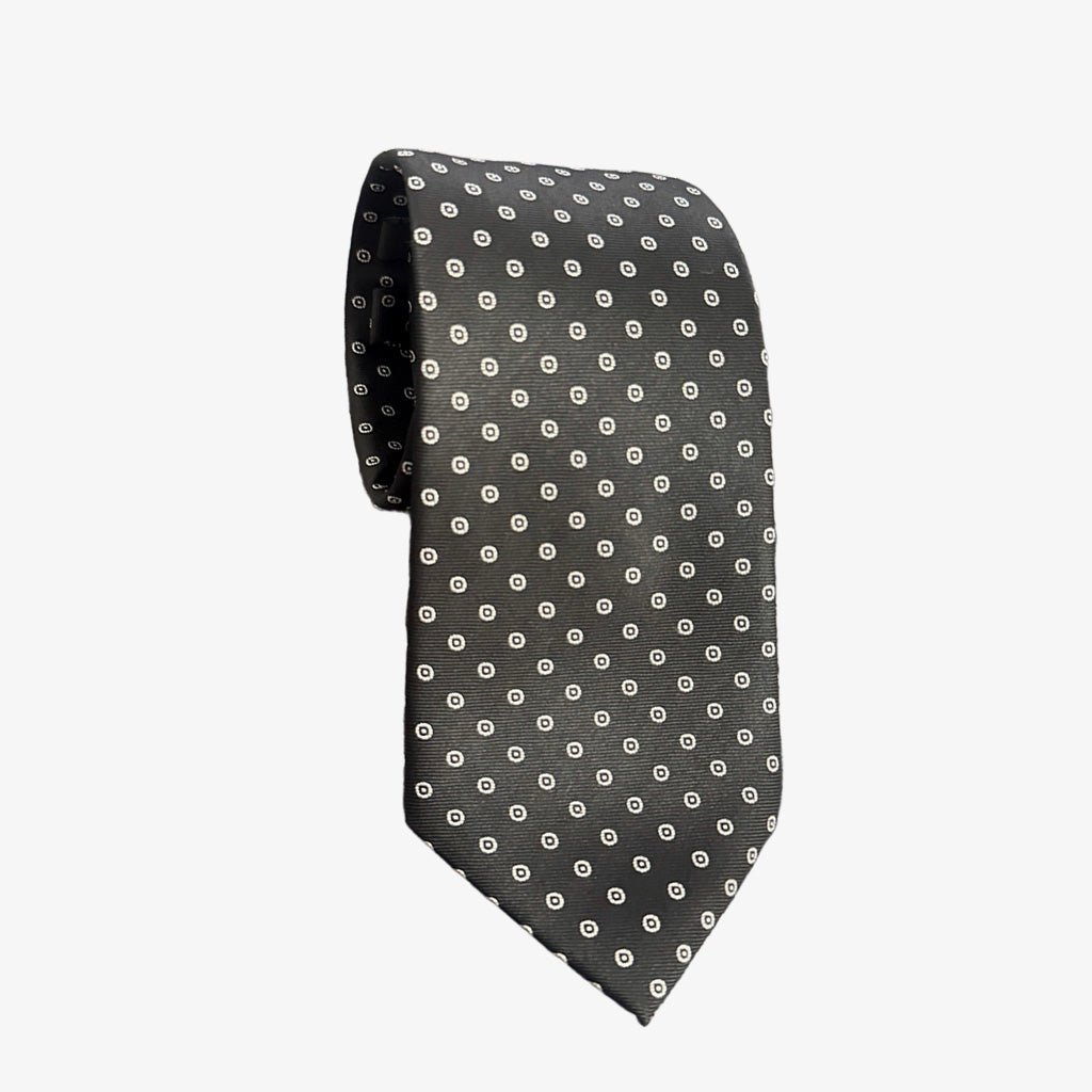 Dotted Silk Tie In Black