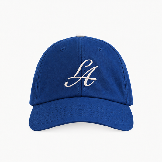 LA Script Velcro Strap Hat In Blue
