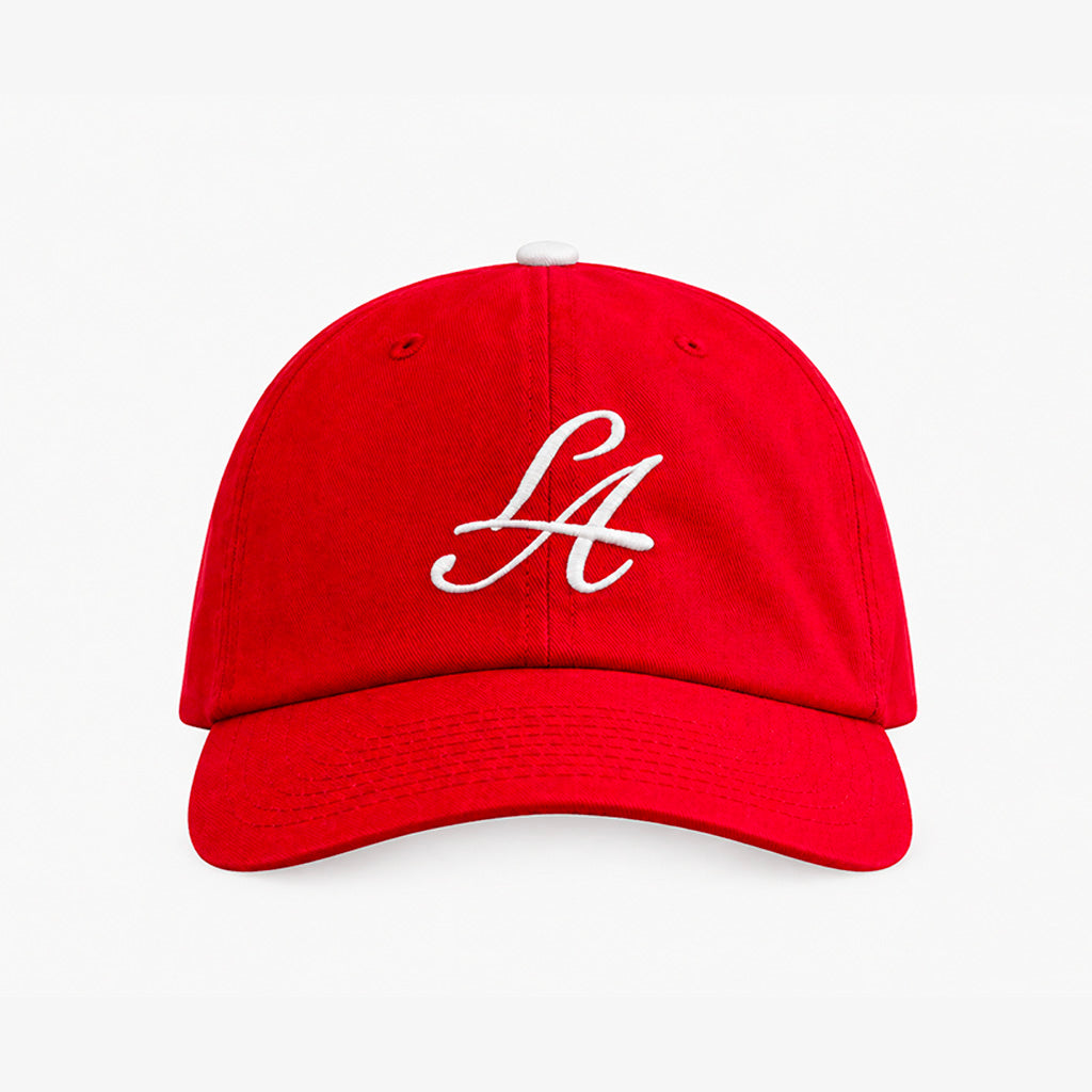 LA Script Velcro Strap Hat In Red